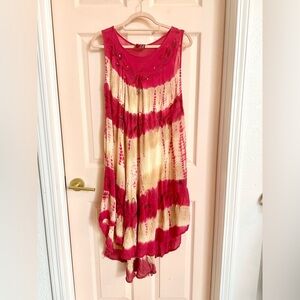 Pink and tan tie dye Nf dress